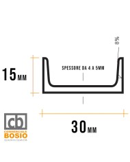 Profilo U Ferro 30x15 mm spessore 4mm | serie speciale Profilo U Ferro 30x15 mm spessore 4mm | serie speciale