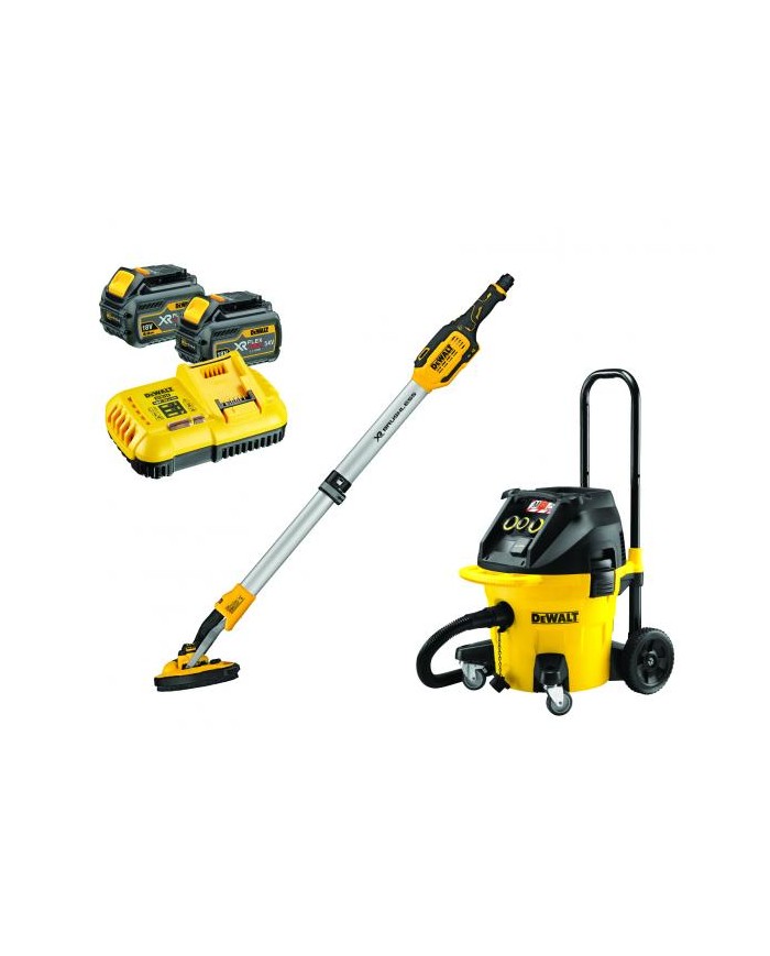 DeWALT LEVCARTF-IT Levigatrice per Muri Batteria, + Aspiratore a cavo, 2 Batterie 54V 6Ah FlexVolt DeWALT LEVCARTF-IT Levigatrice per Muri Batteria, + Aspiratore a cavo, 2 Batterie 54V 6Ah FlexVolt