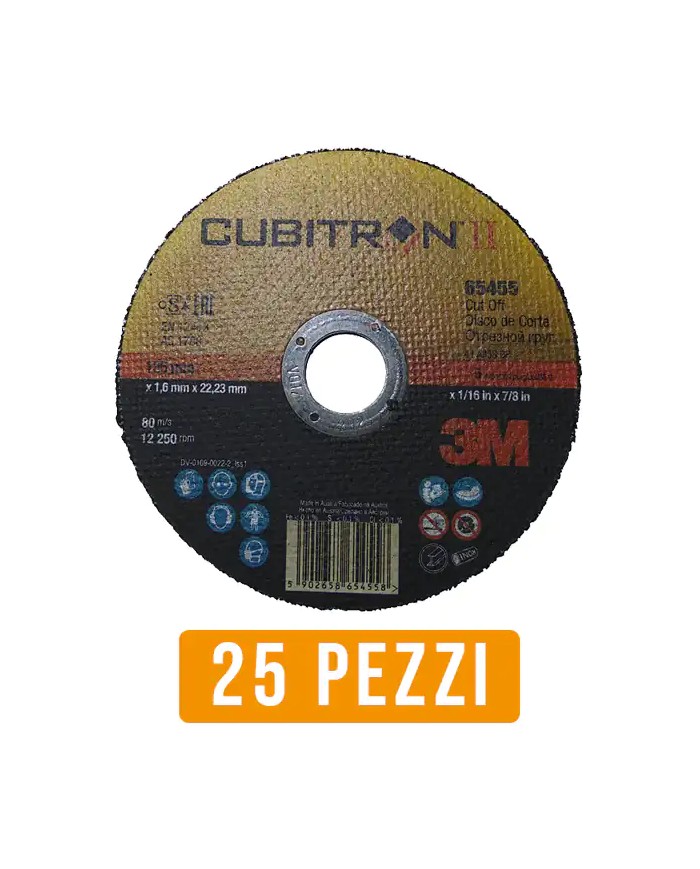 Cubitron 3M Dischi da Taglio Ø 125 X 1,6 Ceramico - 25 Pezzi [ 7100231356 ]