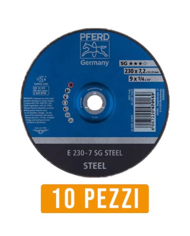 Disco da Sbavo PFERD 470169 Ø 230 X 7,2 per Ferro - 10 Pz Disco da Sbavo PFERD 470169 Ø 230 X 7,2 per Ferro - 10 Pz