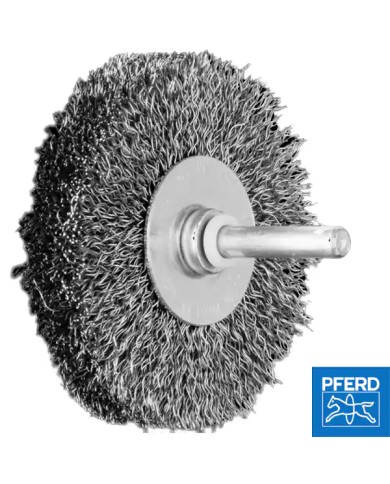 Spazzola per Avvitatore Ø 70 di Ferro mm Gambo 6 mm RBU 7015/6 ST 0,30 | PFERD 153109 Spazzola per Avvitatore Ø 70 di Ferro mm Gambo 6 mm RBU 7015/6 ST 0,30 | PFERD 153109