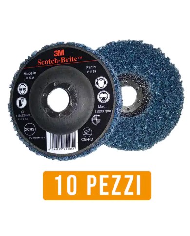 3M Scotch Brite 7000077972 Disco per Togliere la Ruggine e Sverniciare in Vlies Polifibra Ø 115 XCRS CG-RD | 10 PEZZI 3M Scotch Brite 7000077972 Disco per Togliere la Ruggine e Sverniciare in Vlies Polifibra Ø 115 XCRS CG-RD | 10 PEZZI