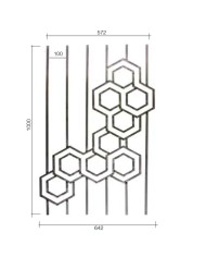 Gonzato Design GD301/2 Ferro Battuto Pannello 9 Esagoni Quadro 12 H. 1000mm L. 642mm Arteferro Gonzato Design GD301/2 Ferro Battuto Pannello 9 Esagoni Quadro 12 H. 1000mm L. 642mm Arteferro