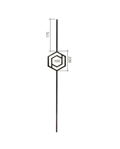 Gonzato Design GD301/4 Ferro Battuto Pannello 1 Esagono quadro 12 H. 1000 mm L. 197 mm Arteferro Gonzato Design GD301/4 Ferro Battuto Pannello 1 Esagono quadro 12 H. 1000 mm L. 197 mm Arteferro