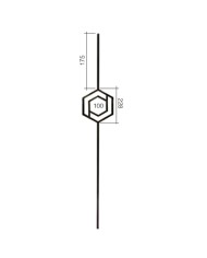 Gonzato Design GD301/4 Ferro Battuto Pannello 1 Esagono quadro 12 H. 1000 mm L. 197 mm Arteferro Gonzato Design GD301/4 Ferro Battuto Pannello 1 Esagono quadro 12 H. 1000 mm L. 197 mm Arteferro