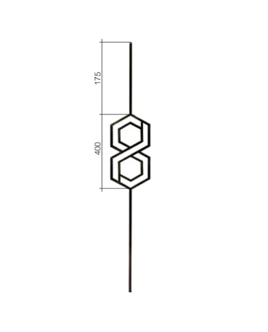 Gonzato Design GD301/5 Ferro Battuto Pannello 2 Esagoni quadro 12 H. 1000mm L. 197mm Arteferro Gonzato Design GD301/5 Ferro Battuto Pannello 2 Esagoni quadro 12 H. 1000mm L. 197mm Arteferro