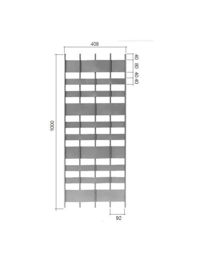 Gonzato Design GD303/3 Ferro Battuto Pannello in Lamiera Intrecciata H.1000 L.408 Arteferro