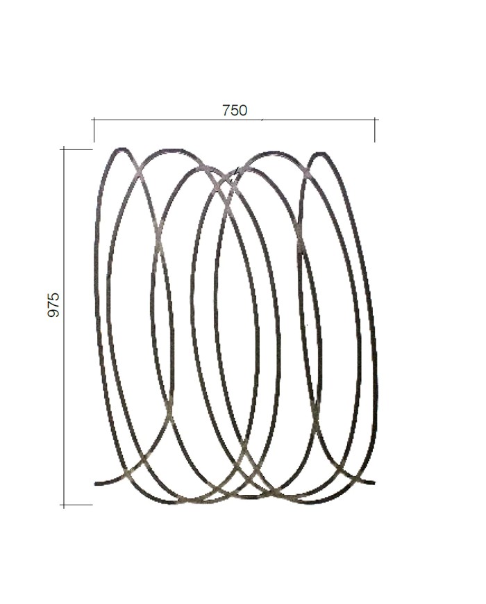 Gonzato Design GD300/2 Ferro Battuto Pannello Ondulato in quadro 12 H. 975mm L. 750mm Arteferro