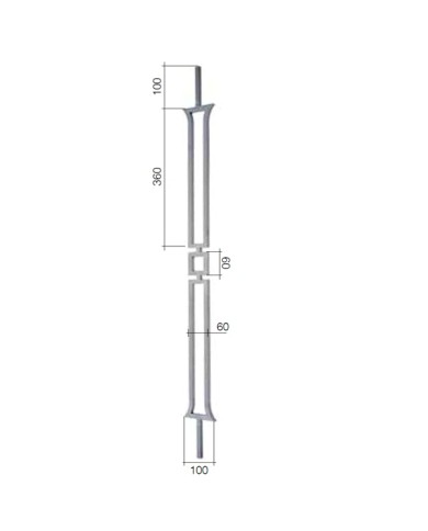 Gonzato Design GD78/4 Ferro Battuto Paletto in quadro 12 mm H.1000 L.100 Arteferro Gonzato Design GD78/4 Ferro Battuto Paletto in quadro 12 mm H.1000 L.100 Arteferro