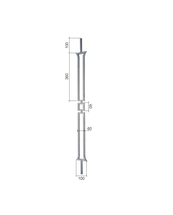 Gonzato Design GD78/4 Ferro Battuto Paletto in quadro 12 mm H.1000 L.100 Arteferro Gonzato Design GD78/4 Ferro Battuto Paletto in quadro 12 mm H.1000 L.100 Arteferro