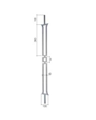 Gonzato Design GD78/4 Ferro Battuto Paletto in quadro 12 mm H.1000 L.100 Arteferro Gonzato Design GD78/4 Ferro Battuto Paletto in quadro 12 mm H.1000 L.100 Arteferro