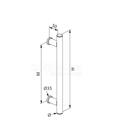 Maniglione in Acciaio Inox Ø 26,9 H. 400 - 1000mm | AISI304 Satinato Maniglione in Acciaio Inox Ø 26,9 H. 400 - 1000mm | AISI304 Satinato
