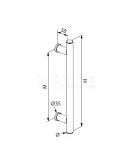 Maniglione in Acciaio Inox Ø 26,9 H. 400 - 1000mm | AISI304 Satinato
