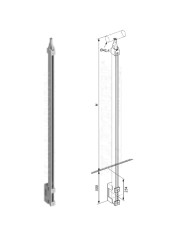 Montante Acciaio INOX Wolfsgruber STEP SYSTEM M241140, Laterale, H.1300, SENZA ACCESSORI | AISI 304 Satinato Montante Acciaio INOX Wolfsgruber STEP SYSTEM M241140, Laterale, H.1300, SENZA ACCESSORI | AISI 304 Satinato