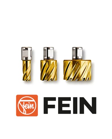 Frese a Corona FEIN per Trapano Magnetico Attacco WELDON Ø 12 - 40 mm Profondità 25 mm| FEIN HSS DURA + TITANIO Frese a Corona FEIN per Trapano Magnetico Attacco WELDON Ø 12 - 40 mm Profondità 25 mm| FEIN HSS DURA + TITANIO