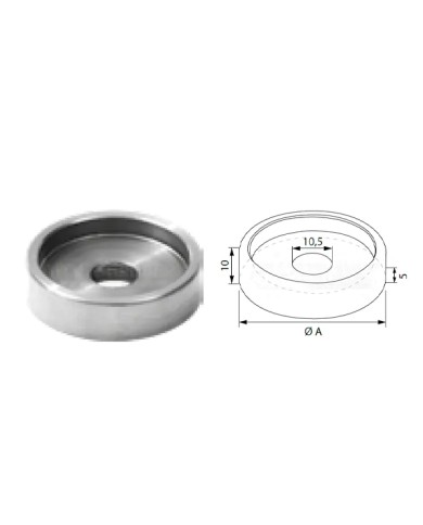 Rondella di appoggio per tubo Ø 33.7 - 42.4 | AISI 304 Rondella di appoggio per tubo Ø 33.7 - 42.4 | AISI 304