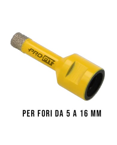 Foretti diamantati ProFIT per Gres Porcellanato e pietre dure, Ø 5 - 16 mm, Attacco M14 per smerigliatrice Foretti diamantati ProFIT per Gres Porcellanato e pietre dure, Ø 5 - 16 mm, Attacco M14 per smerigliatrice