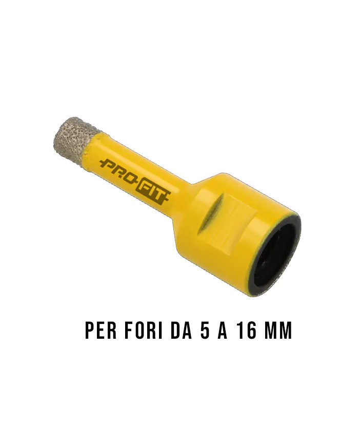 Foretti diamantati ProFIT per Gres Porcellanato e pietre dure, Ø 5 - 16 mm, Attacco M14 per smerigliatrice Foretti diamantati ProFIT per Gres Porcellanato e pietre dure, Ø 5 - 16 mm, Attacco M14 per smerigliatrice