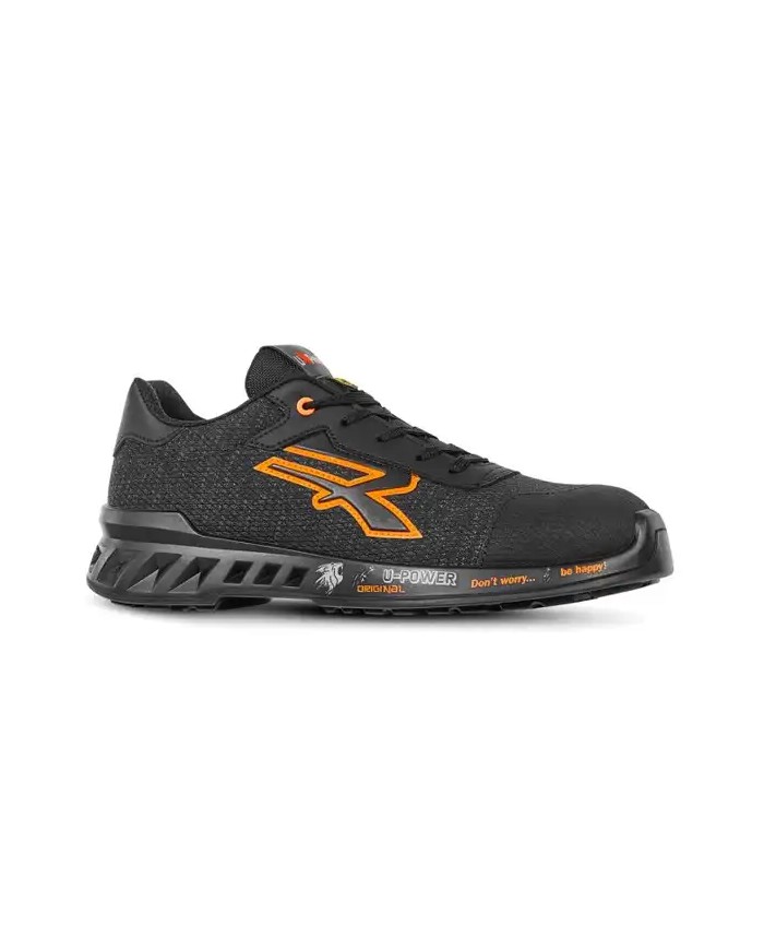 U-Power Estive Bruce S1 PSRC ESD Scarpe Antinfortunistiche | Nero - Arancione U-Power Estive Bruce S1 PSRC ESD Scarpe Antinfortunistiche | Nero - Arancione