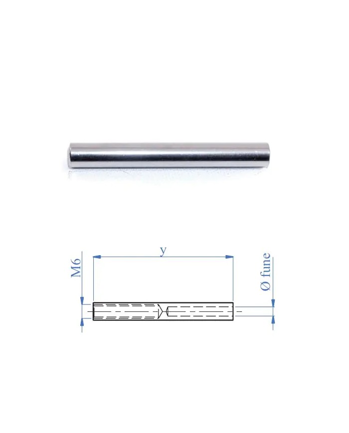 Terminale a pressione per Cavo Acciaio Inox Filettato Femmina M.6 Destro | AISI 316 Terminale a pressione per Cavo Acciaio Inox Filettato Femmina M.6 Destro | AISI 316