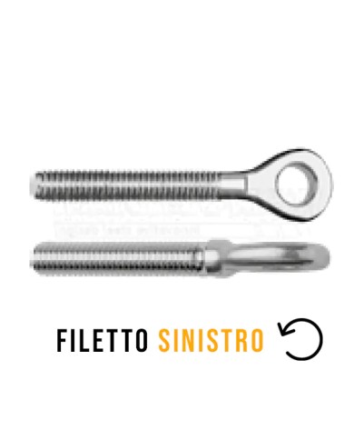 Occhiello filettato Maschio SINISTRO | AISI 316 Occhiello filettato Maschio SINISTRO | AISI 316