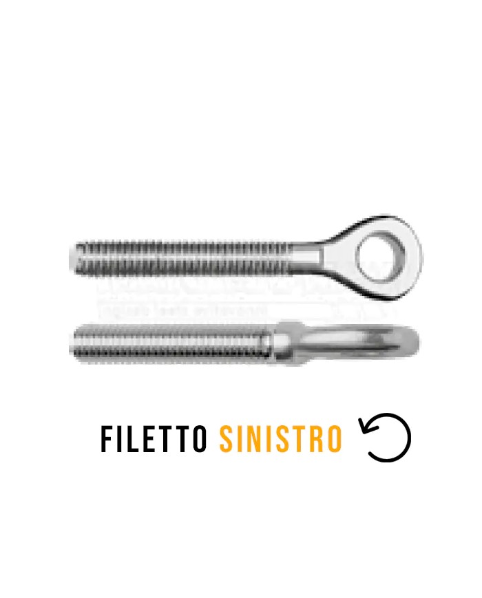 Occhiello filettato Maschio SINISTRO | AISI 316 Occhiello filettato Maschio SINISTRO | AISI 316