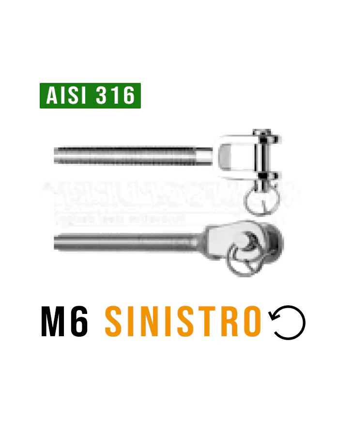 Forcella con filetto Maschio M6 SINISTRO | AISI 316 Forcella con filetto Maschio M6 SINISTRO | AISI 316