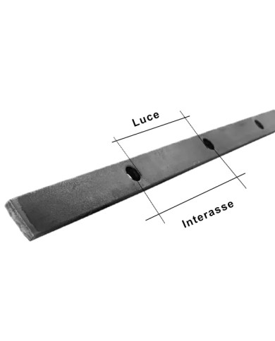 Barra Forata Ferro Piatto 40x8 mm, Lunghezza 2mt | Foro TONDO Barra Forata Ferro Piatto 40x8 mm, Lunghezza 2mt | Foro TONDO