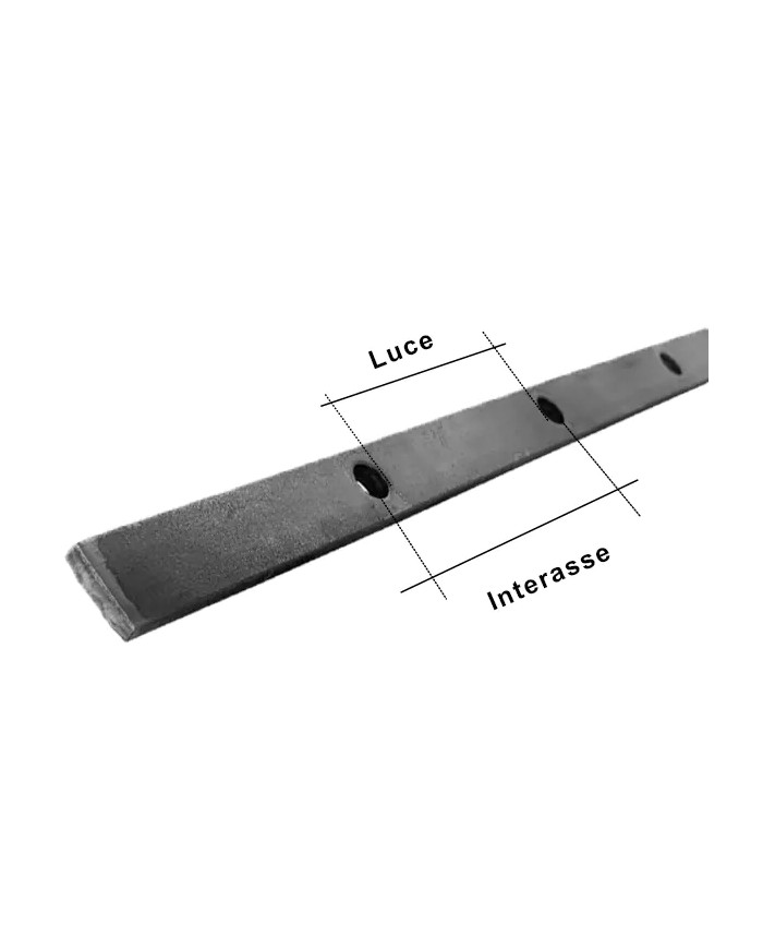 Barra Forata Ferro Piatto 40x8 mm, Lunghezza 2mt | Foro TONDO Barra Forata Ferro Piatto 40x8 mm, Lunghezza 2mt | Foro TONDO