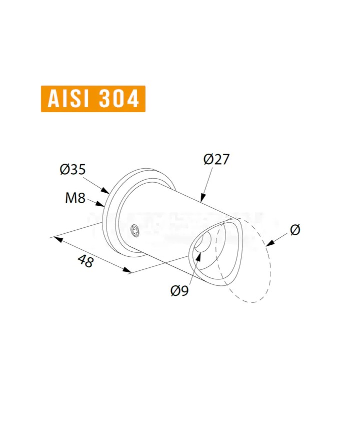 Supporto per maniglione in acciaio inox su misura | AISI 304 Supporto per maniglione in acciaio inox su misura | AISI 304