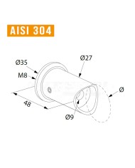 Supporto per maniglione in acciaio inox su misura | AISI 304 Supporto per maniglione in acciaio inox su misura | AISI 304