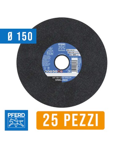 Disco Taglio Ferro 150 mm, per Ferro e Acciaio INOX | PFERD Disco Taglio Ferro 150 mm, per Ferro e Acciaio INOX | PFERD