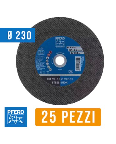 Disco Taglio Ferro 230 mm, per Ferro e Acciaio INOX | PFERD SG-STEELOX Disco Taglio Ferro 230 mm, per Ferro e Acciaio INOX | PFERD SG-STEELOX