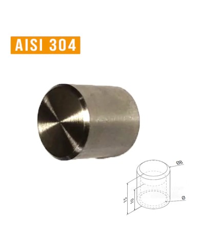 Tappo Acciaio INOX per Tondino MINIMAL | AISI 304 Satinato Tappo Acciaio INOX per Tondino MINIMAL | AISI 304 Satinato