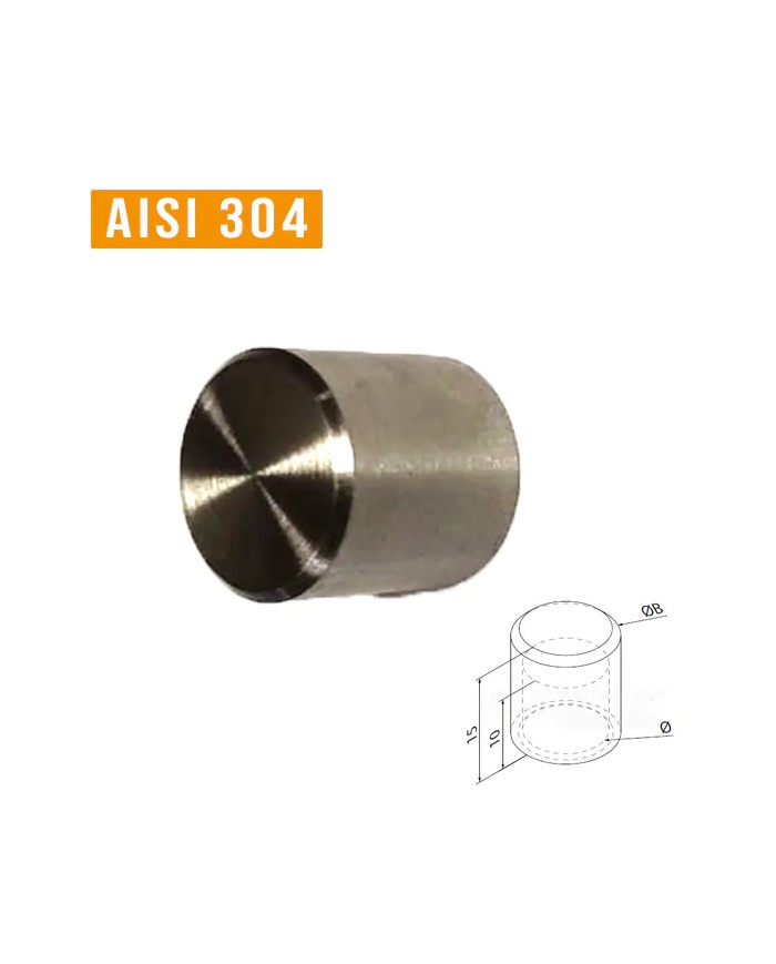 Tappo Acciaio INOX per Tondino MINIMAL | AISI 304 Satinato