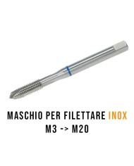 Maschi per filettare l'acciaio inox, anellati blu, passo metrico grosso (standard) Maschi per filettare l'acciaio inox, anellati blu, passo metrico grosso (standard)