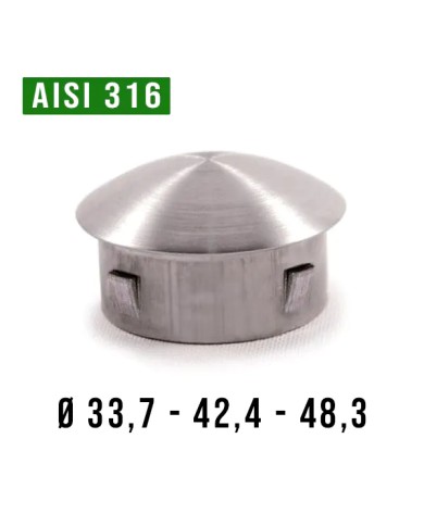 Tappo Acciaio INOX per TUBO mm Spessore 1,5 - 2,6 Bombato | AISI 316 Satinato Tappo Acciaio INOX per TUBO mm Spessore 1,5 - 2,6 Bombato | AISI 316 Satinato