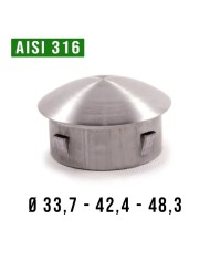 Tappo Acciaio INOX per TUBO mm Spessore 1,5 - 2,6 Bombato | AISI 316 Satinato