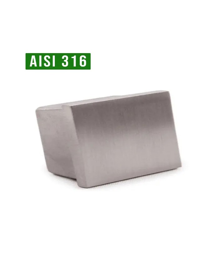 Tappo Acciaio INOX Rettangolare mm Piano | AISI 316 Satinato