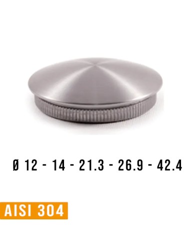 Tappo Acciaio INOX per TUBO Bombato | AISI 303 Satinato Tappo Acciaio INOX per TUBO Bombato | AISI 303 Satinato