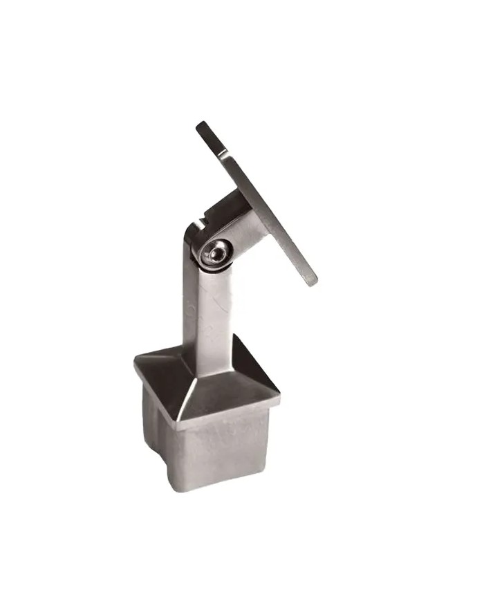 Reggicorrimano SNODATO per Montante Quadro 40x40, sella piana | AISI 304 satinato