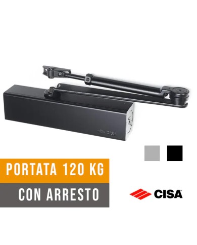 Chiudiporta Automatico CISA 1611.05 Professional Plus 2, 120kg CON Arresto Chiudiporta Automatico CISA 1611.05 Professional Plus 2, 120kg CON Arresto