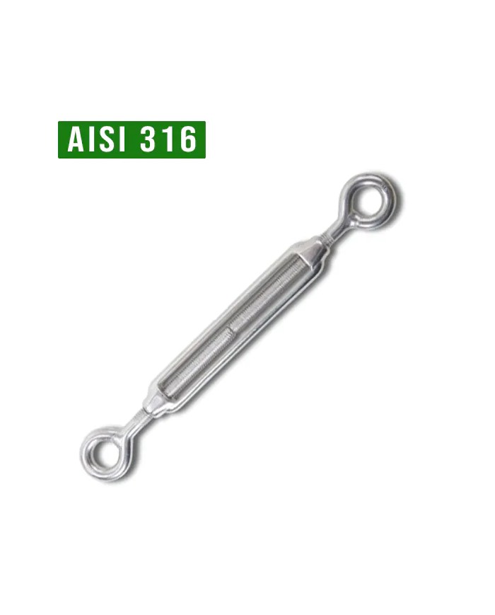 Tenditore cavo acciaio inox a 2 occhi | AISI 316 Tenditore cavo acciaio inox a 2 occhi | AISI 316