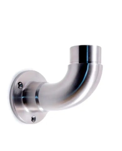 Ancoraggio Con Curva INOX a Parete per Corrimano INOX in Tubo Ø 33,7 x 2 mm | AISI316 Satinato Ancoraggio Con Curva INOX a Parete per Corrimano INOX in Tubo Ø 33,7 x 2 mm | AISI316 Satinato