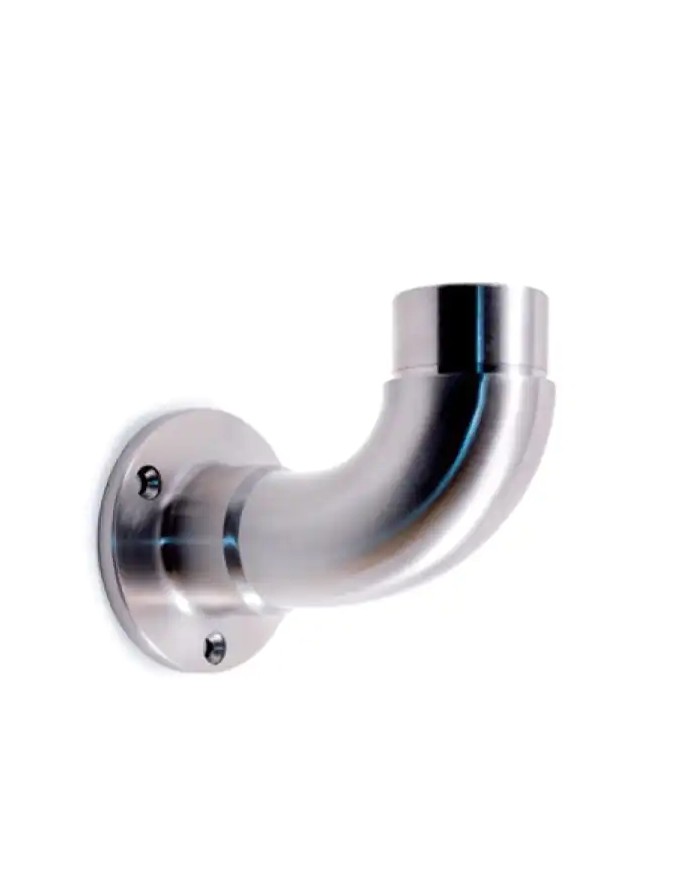 Ancoraggio Con Curva INOX a Parete per Corrimano INOX in Tubo Ø 33,7 x 2 mm | AISI316 Satinato Ancoraggio Con Curva INOX a Parete per Corrimano INOX in Tubo Ø 33,7 x 2 mm | AISI316 Satinato