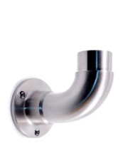 Ancoraggio Con Curva INOX a Parete per Corrimano INOX in Tubo Ø 33,7 x 2 mm | AISI316 Satinato Ancoraggio Con Curva INOX a Parete per Corrimano INOX in Tubo Ø 33,7 x 2 mm | AISI316 Satinato