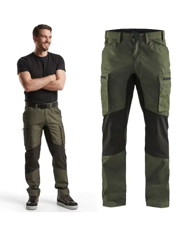 Pantalone da Lavoro BLAKLADER 1459 Estivo STRETCH 145918454699 | VERDE - NERO Pantalone da Lavoro BLAKLADER 1459 Estivo STRETCH 145918454699 | VERDE - NERO