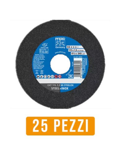 Disco Taglio Ferro 115 mm PFERD , Ferro e Acciaio INOX Disco Taglio Ferro 115 mm PFERD , Ferro e Acciaio INOX