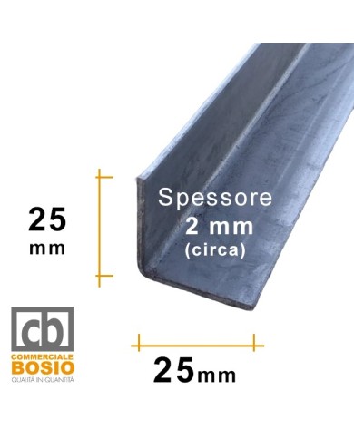 Angolare in Ferro Stampato  25x25 mm | GREZZO