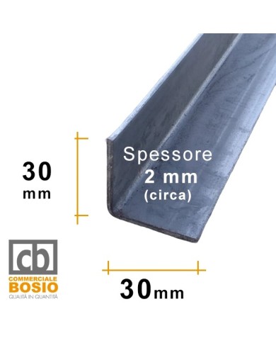 Angolare in Ferro Stampato  30x30 mm | GREZZO